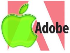 Die Logos von Apple und Adobe.