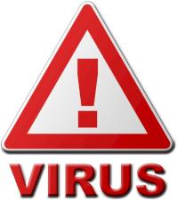 Warnzeichen Virus