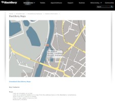 Mit Blackberry Maps lassen sich Links mit persnlichen Stadtplanausschnitten versenden.