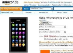 Nokia N9 im Online-Shop von Amazon