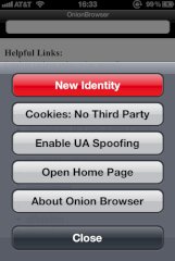 Der Onion-Browser bietet spezielle Optionen fr das anonyme Surfen.