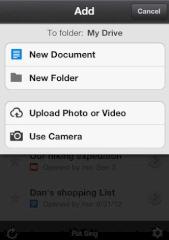 Datei-Upload in der iOS-App von Google Drive