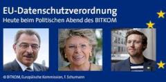 Dieter Kempf, Viviane Reding und Jan Philipp Albrecht beim politischen Abend des BITKOM
