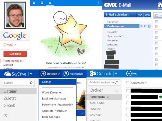 Steffen Herget nutzt Gmail, Outlook.com, Skydrive und GMX.