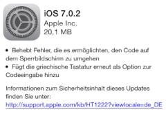 iOS7.0.2 verffentlicht