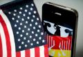 iPhone mit Bundesadler und US-Flagge