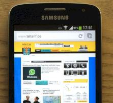 teltarif.de im Chrome-Browser auf dem Samsung Galaxy Express 2