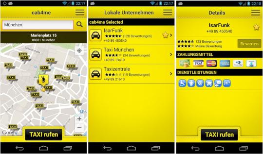 Der Entwickler von der App Taxi.de versichert, dass jedes aufgenommene Unternehmen vorab geprft und dann in die Anwendung eingepflegt wird. 