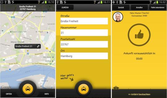Die App Taxi.de beinhaltet ein soziales Netzwerk fr die Taxifahrer, welches den Austausch untereinander erleichtert.