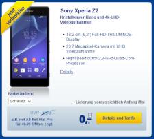 Sony Xperia Z2 bei 1und1