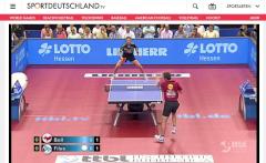 Tischtennis live in einem der Channels beim neuen Online-Angebot sportdeutschland.tv