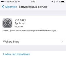 iOS 8.0.1 fhrt zu Problemen
