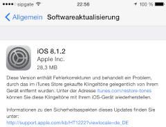 iOS 8.1.2 verffentlicht