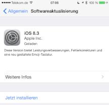 iOS 8.3 ist verfgbar