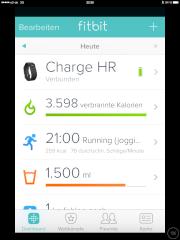 App-bersicht: Fitness-Tracker Charge HR von Fitbit