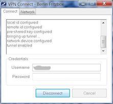 Status-Fenster Shrew Soft VPN Client