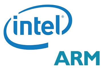 Intel und ARM Logo