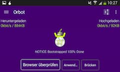 Orbot baut Zugang zum Tor-Netzwerk auf