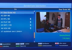 Die DVB-T2-Programme in der Senderliste