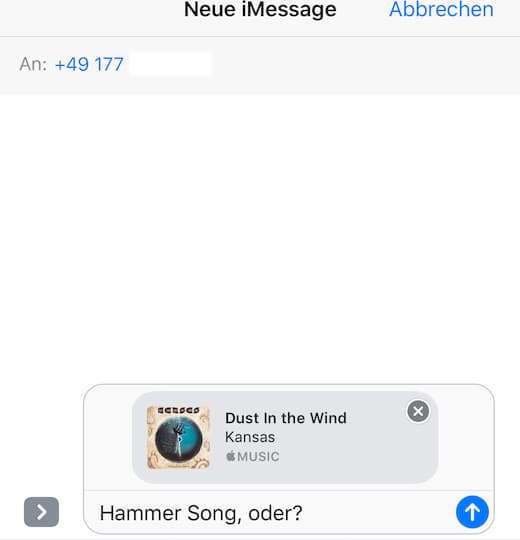 Apple-Music-Songs per Messenger teilen