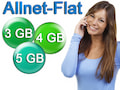 Gnstigste Allnet-Flats mit 3, 4 oder 5 GB Datenvolumen in allen Netzen
