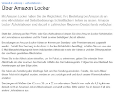 Amazon Locker: Informationen nicht mehr auf direktem Weg abrufbar 