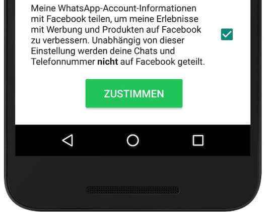WhatsApp-Dateinteilung widersprechen: Entfernen des Hakens nicht vergessen