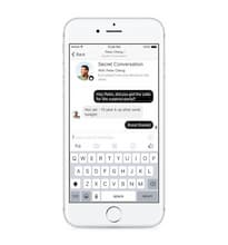 Ein iPhone zeigt eine geheime Unterhaltung des Facebook-Messengers.