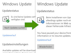 Vorher-Nachher-Ansicht von Windows Update
