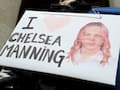 Eine Untersttzerin drckt ihre Solidaritt mit der Whistleblowerin Chelsea Manning aus