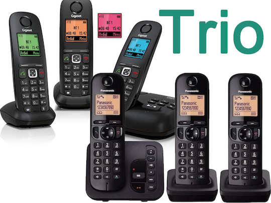 Schnurlos-Telefone mit drei Mobilteilen