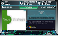 Speed-Test mit o2-Free-Feature am PC