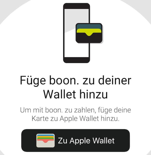 Boon-Karte zur Apple Wallet hinzufgen