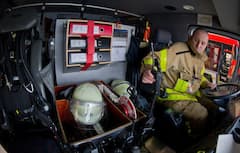 Ein Funkgert in einem Feuerwehr-Fahrzeug
