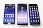 Samsung Galaxy Note 4, Note 8 und S8+ nebeneinander
