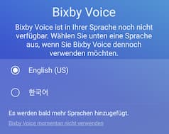 Bixby Voice gibt es nur auf Englisch und Koreanisch