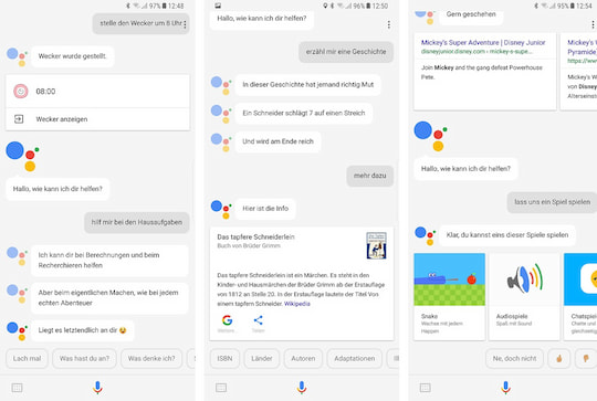 Beispiele der Familien-Sprachbefehle des Google Assistant
