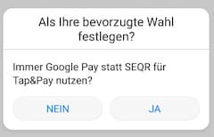 Google Pay muss als bevorzugte Zahlungsart festgelegt werden