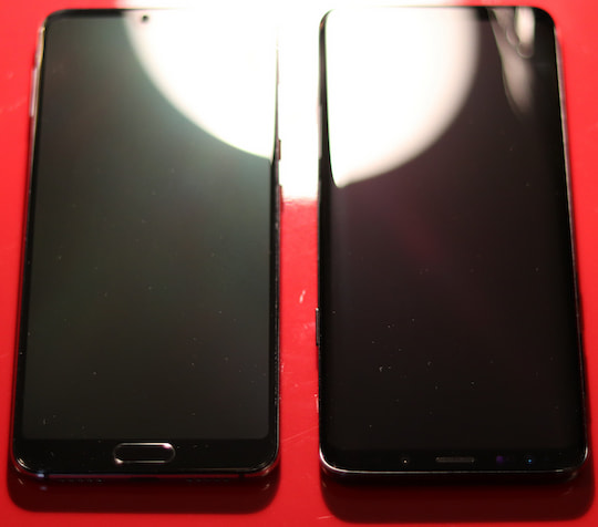 Display von Huawei P20 Plus und Samsung Galaxy S9