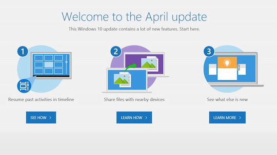 Microsoft begrt zum Windows 10 April Update