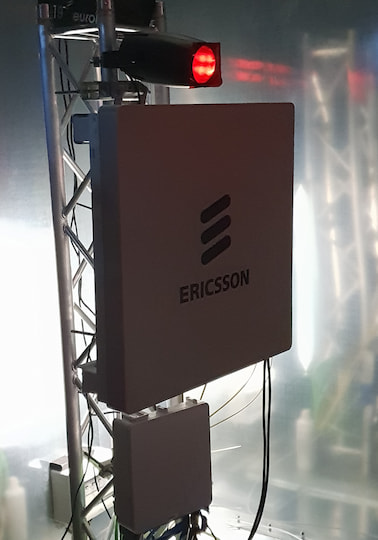5G-Massive-MIMO-Antenne von Ericsson in der 5G-Testkammer von Vodafone