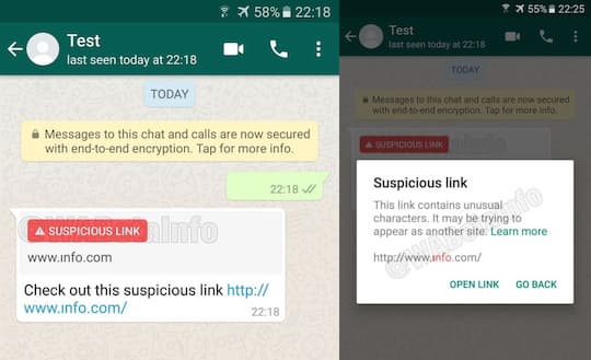 Eine neue WhatsApp-Beta soll ein Tool zur Erkennung schdlicher Links integriert haben.