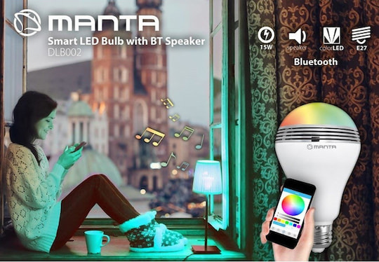 LED-Glhbirne mit Bluetooth-Lautsprecher von Manta S.A.