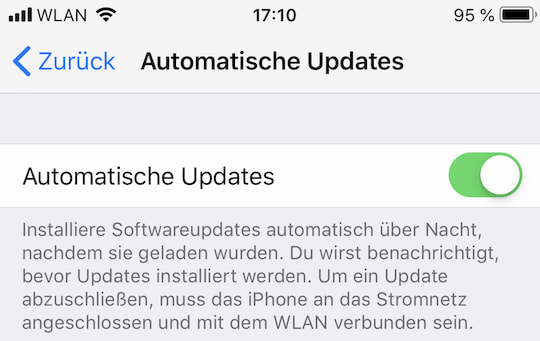 iOS ermglicht automatische Updates