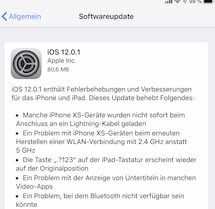 Apple verffentlicht iOS 12.0.1