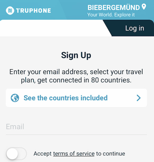 Erster Start der MyTruphone-App
