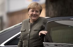 Bundeskanzlerin Merkel kommt zur Klausurtagung der Bundesregierung zur Digitalstrategie nach Potsdam.