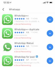 Verschiedene WhatsApp-Varianten in der TuTuApp