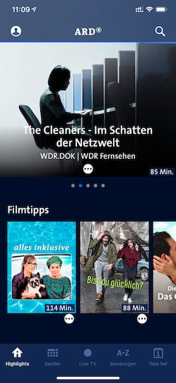 Filmtipps in der neuen ARD Mediathek-App