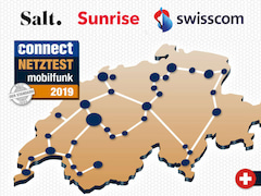 Die Schweizer Netze gehren in Europa zu den Besten. Im Connect-Netztest 2019 siegt Swisscom hauchdnn vor Sunrise. Bei Salt gibt es weder VoLTE noch EVS.